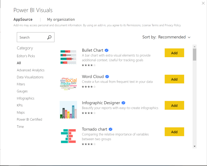 Download Custom Visuals for building Interactive Dashboards & Reports in Power BI